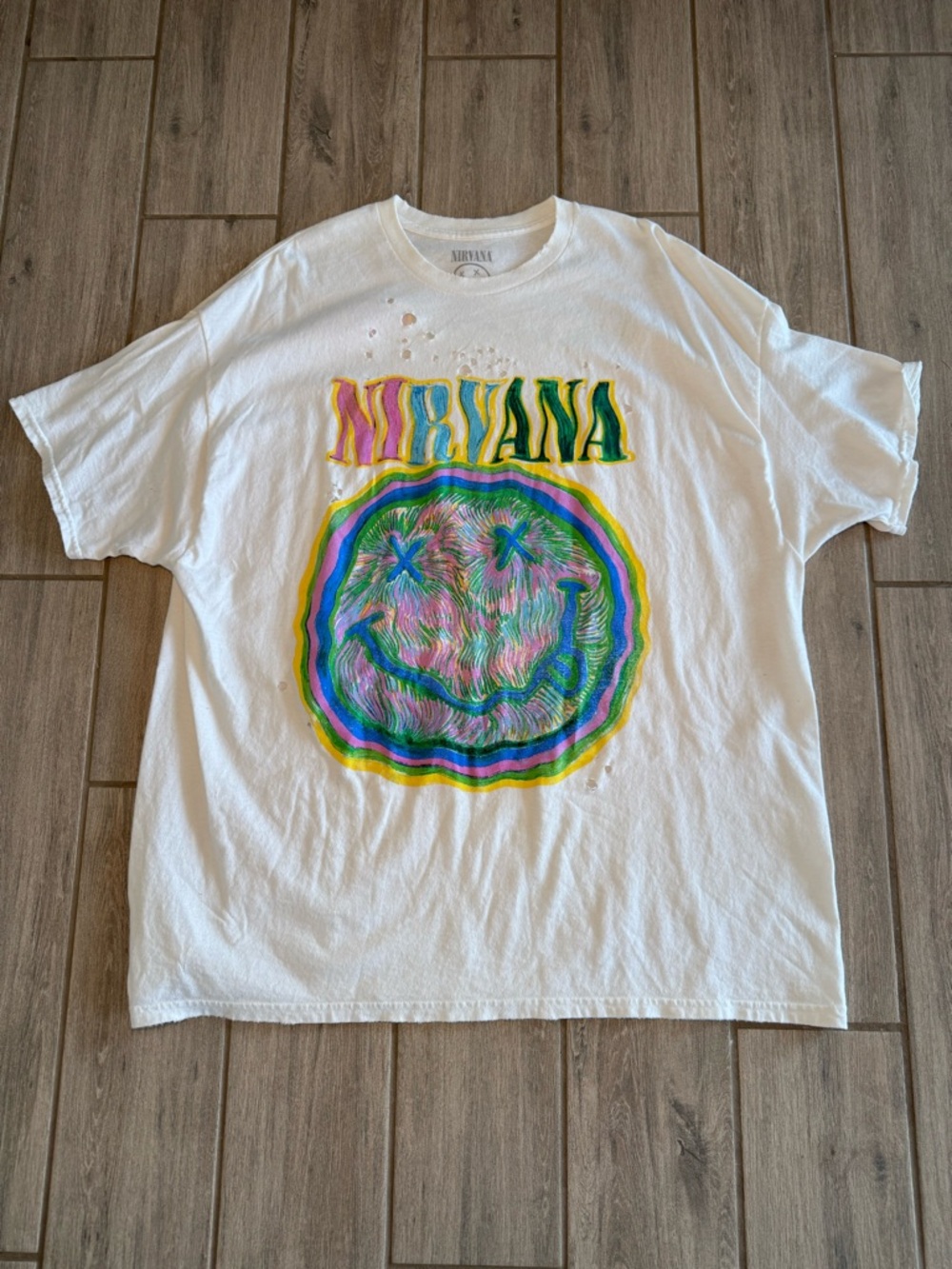 Urban Outfitters White Nirvana T Shirt Dress
